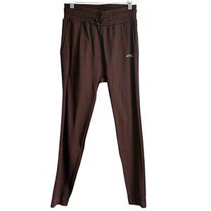 AYBL High Rise Brown Ribbed Panel Drawstring Pull On Joggers Size Medium